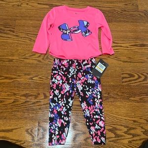 NWT girls underarmour matching set 12 months